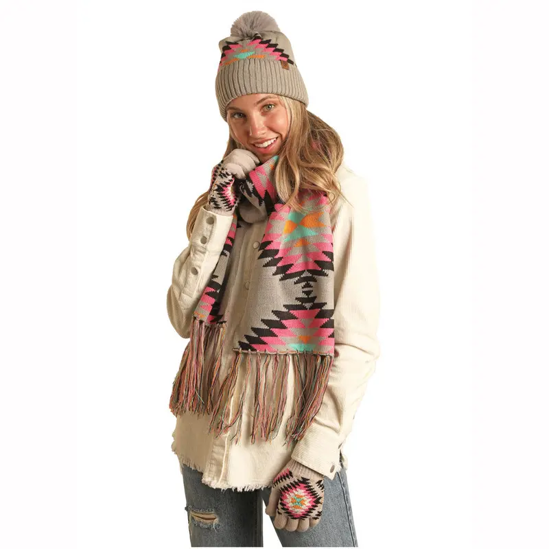 Bu47x02963 Panhandle Scarf Gift Set - Hot Pink 1