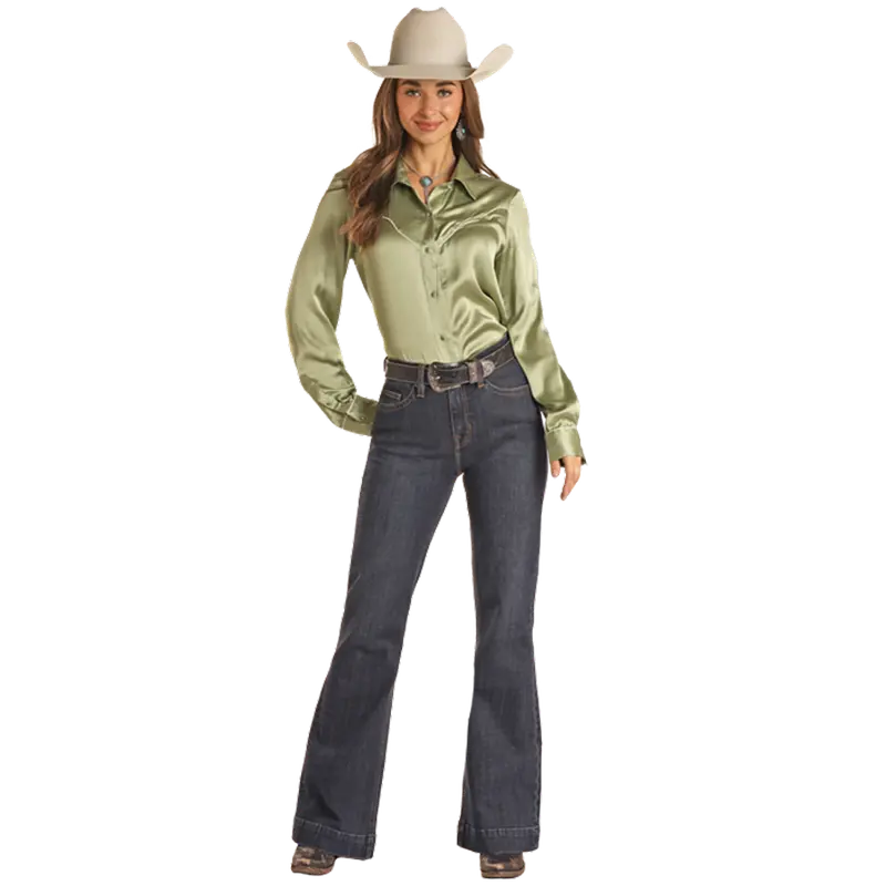 Bw5hd02397 Rock & Roll Denim Women's High Rise Trouser Jean 1