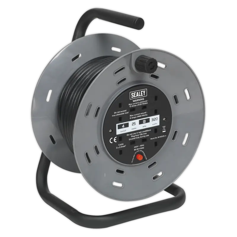 Cable Reel 25Mtr 4 X 230V 2.5Mm² Thermal Trip 1