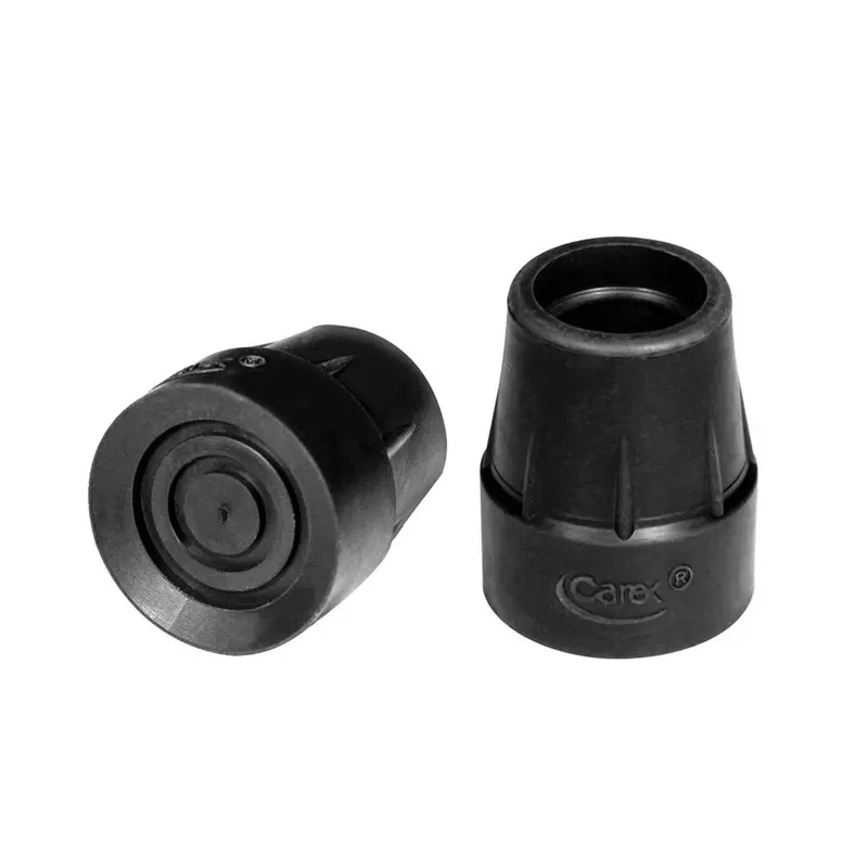 Carex Black Rubber Cane Tips - 2 Pack 1
