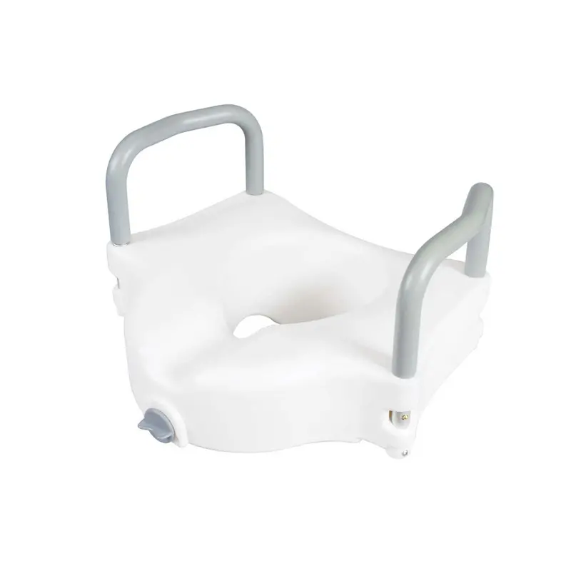 Carex Classics Raised Toilet Seat With Armrests, White 1