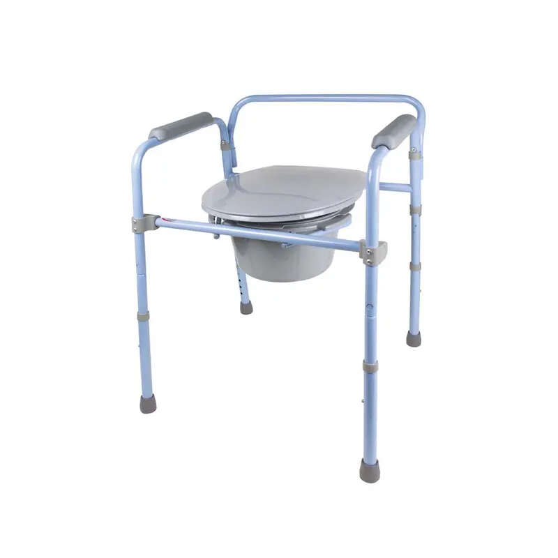 Carex Deluxe Folding Commode, Sky Blue 1