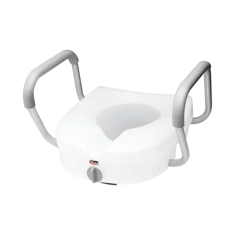 Carex E-Z Lock Raised Toilet Seat With Or Without Armrests, White (Case Option) 1