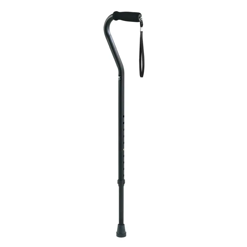 Carex Offset Aluminum Cane, Black 1
