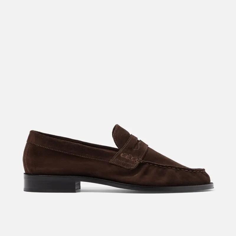 Cb Brown Suede Ruched Loafer - Men's 1