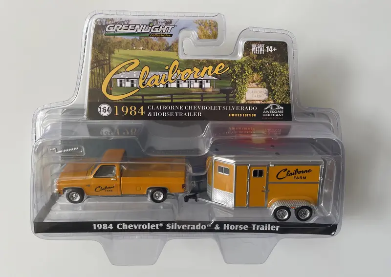 Claiborne Farm Limited Edition Die-Cast 1984 Chevrolet Silverado & Horse Trailer 1