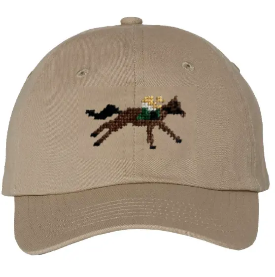 Claiborne Farm Needlepoint Horse And Jockey Hat 1