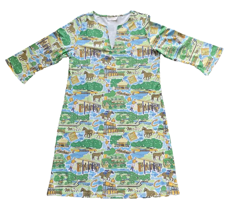 Claiborne Farm Print 3/4 Sleeve Dress 1