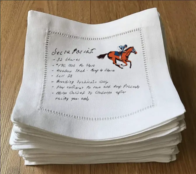 Claiborne Farm Secretariat Syndication Cocktail Napkin Set 1