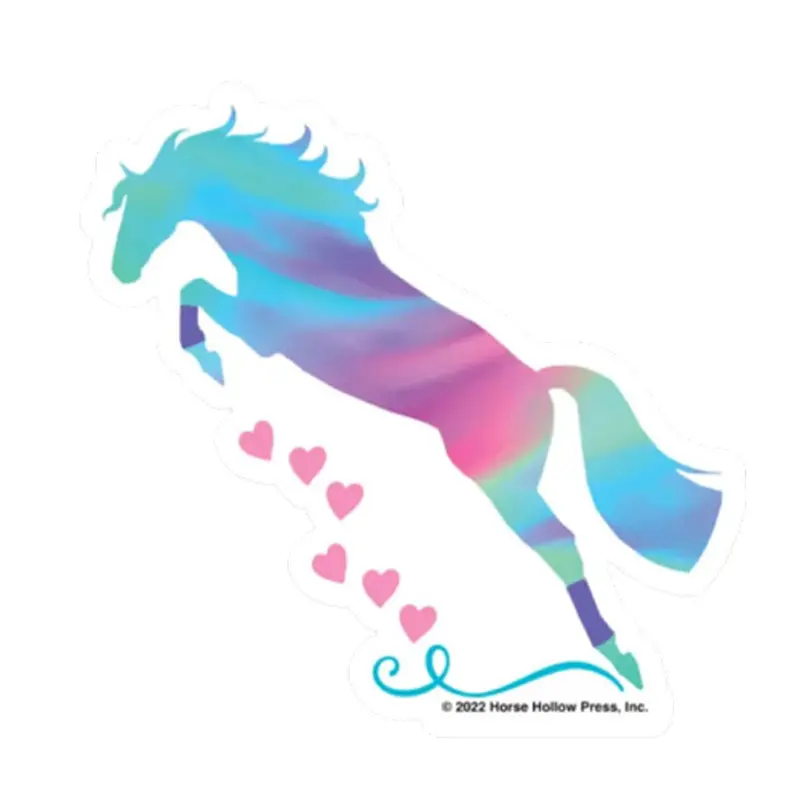 Colorful Jumper & Hearts Horse Magnet 1