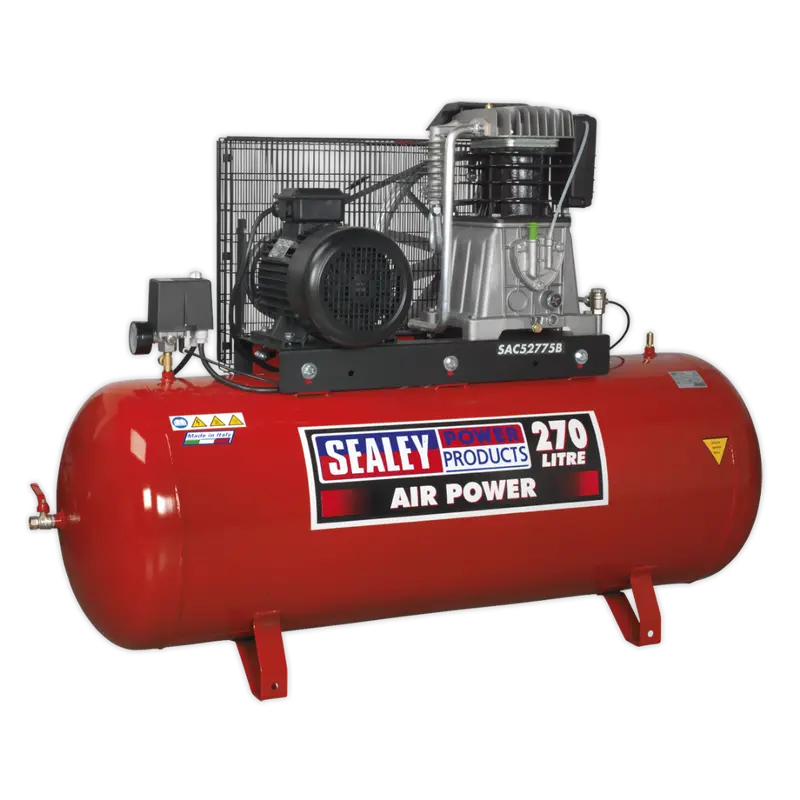 Compressor 270Ltr Belt Drive 7.5Hp 3Ph 2-Stage With Cast Cylinders 1