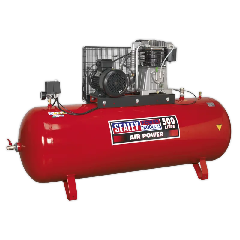 Compressor 500Ltr Belt Drive 10Hp 3Ph 2-Stage With Cast Cylinders 1