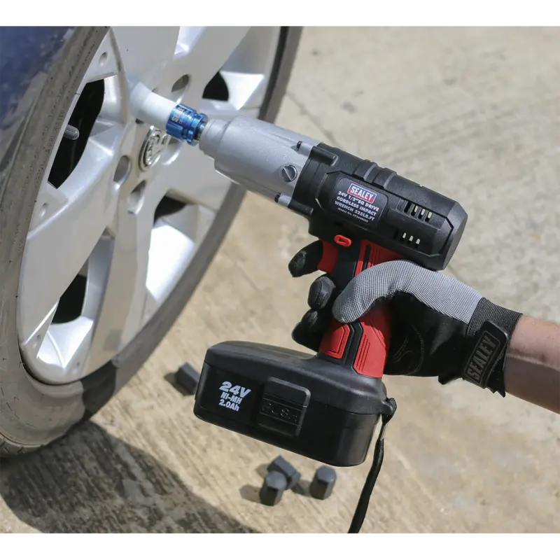 Cordless Impact Wrench 24V 2Ah Ni-Mh 1-2"Sq Drive 441Nm 1