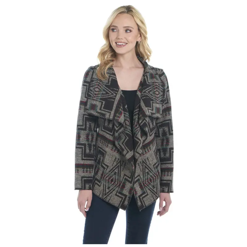 Cr153 Cripple Creek Women's Navajo Open Front Blanket Wrap Jacket 1