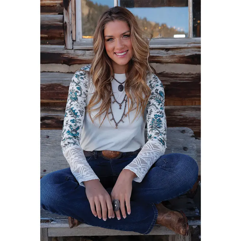 Ctk7465002 Cruel Girl Women's Long Sleeve Knit Top - Cream 1