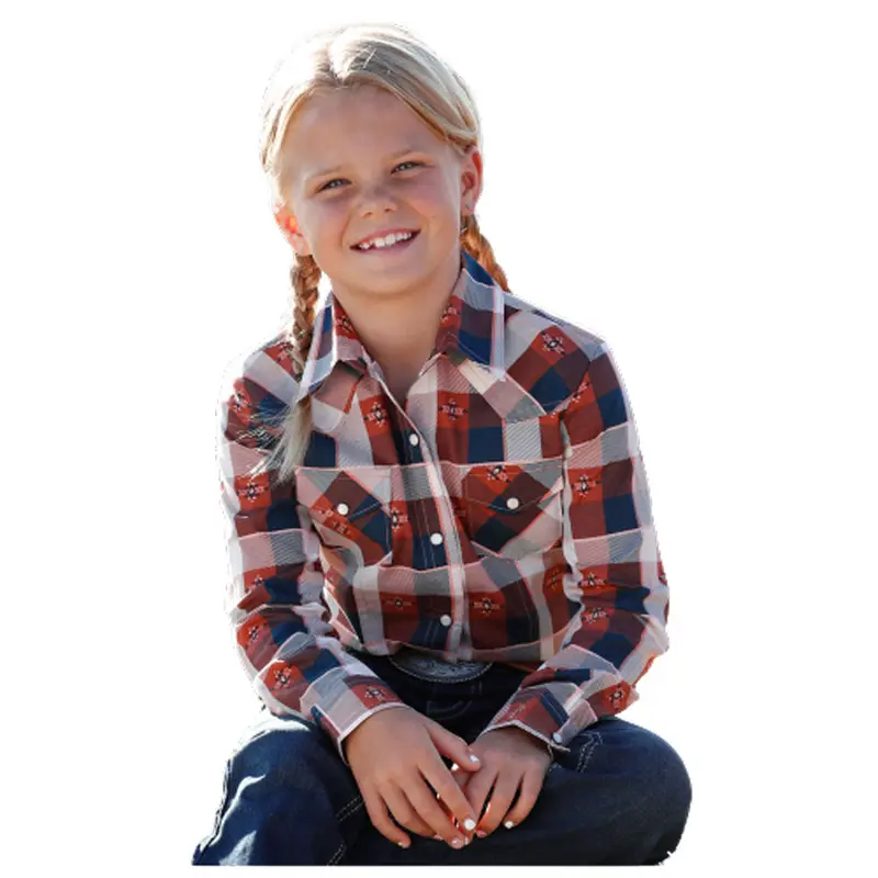 Ctw3230044 Cruel Girl Girls' Long Sleeve Snap Shirt - Multicolor 1
