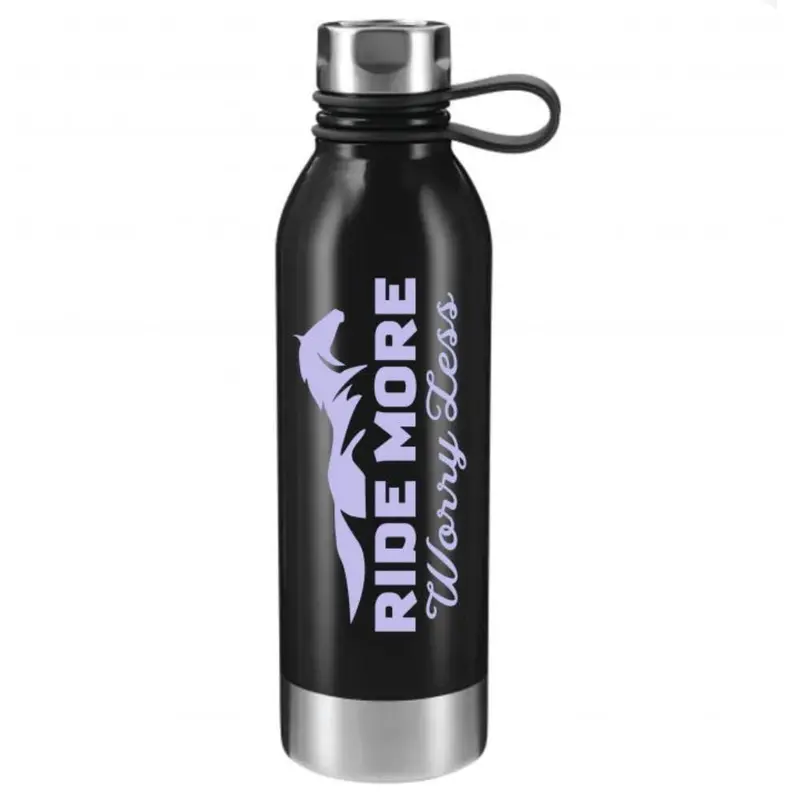 D555 Ride More Worry Less Sports Bottle - Black 1