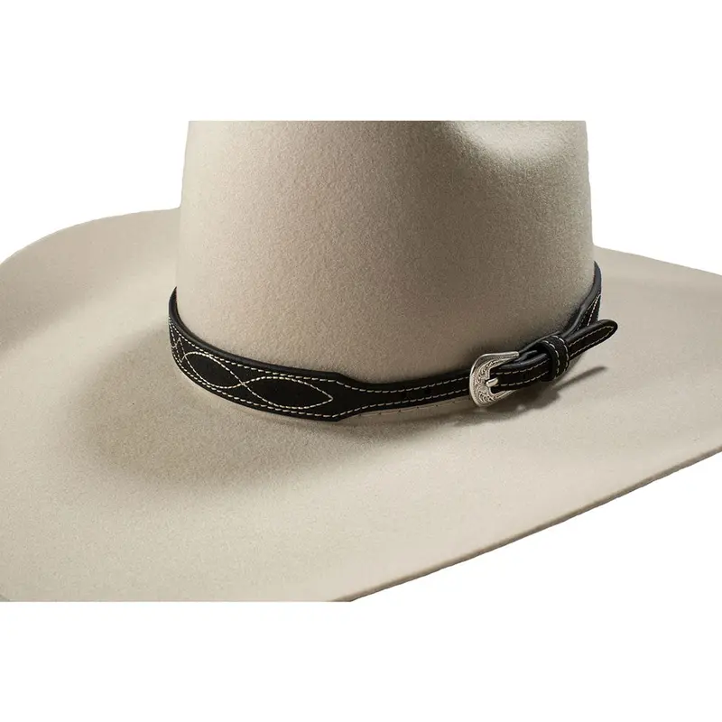 D740003001 3D Roughout Boot Stitch Hatband - Black 1