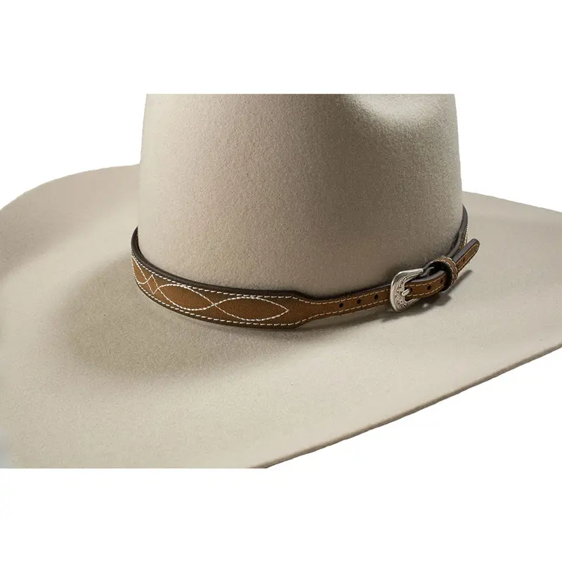 D740003002 3D Roughout Boot Stitch Hatband - Brown 1