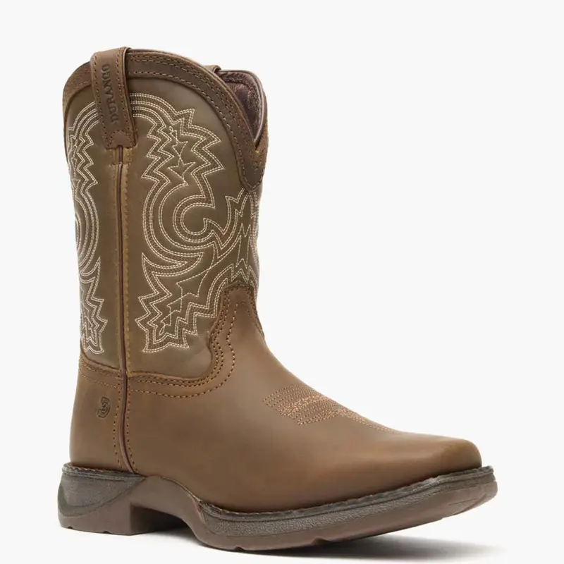 Dbt0239y Durango Youth Lil Rebel Square Toe Cowboy Boot - Sable Brown 1