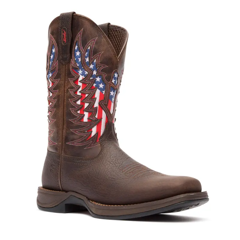 Ddb0519 Durango Men's Rebel Ultra-Lite Square Toe Cowboy Boot - Bruin Brown / Americana 1