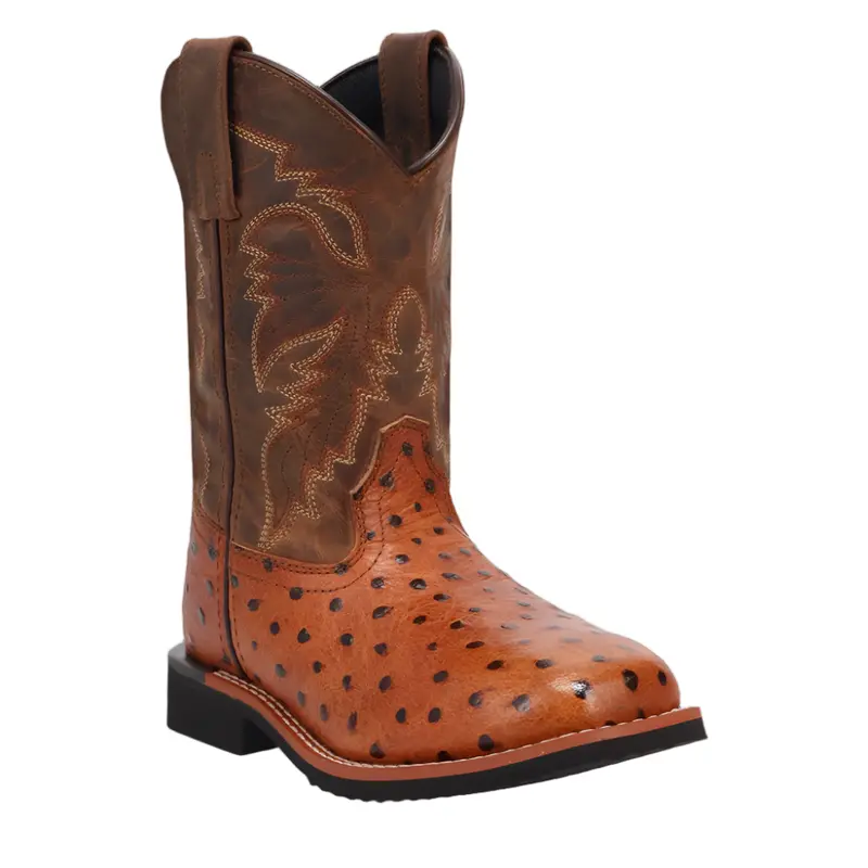 Dpc4008 Dan Post Jet Leather Childrens Cowboy Boot - Tan Cognac 1