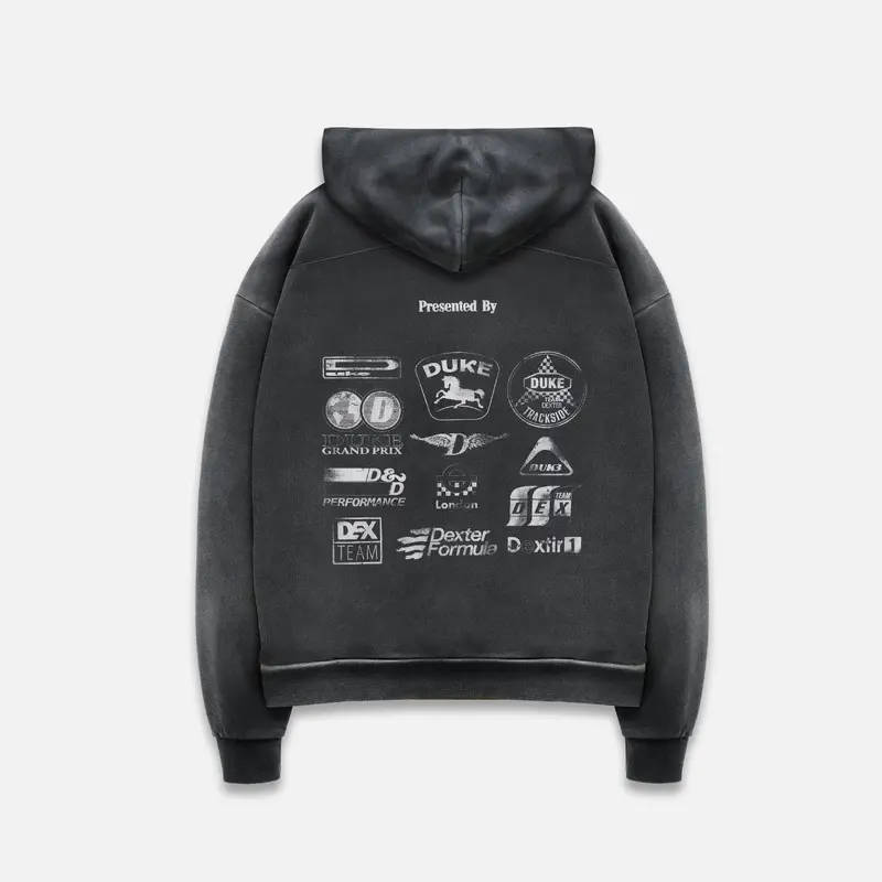 Dr Sponsors Washed Grey Hoodie 1
