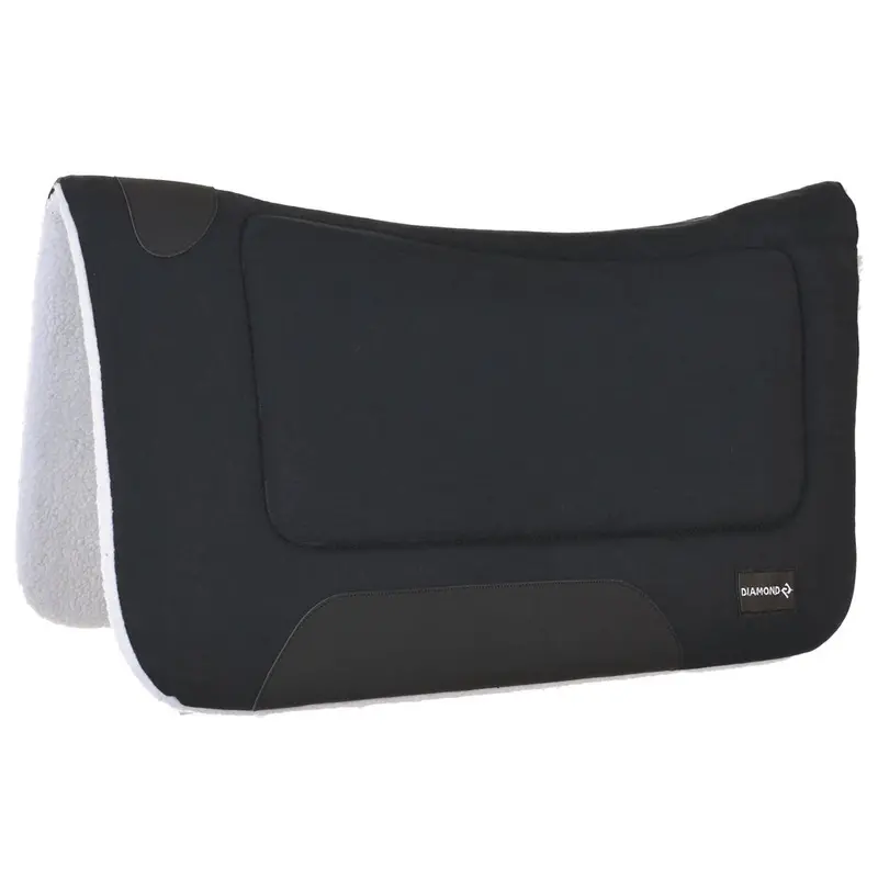 Dr113bk Diamond R By Reinsman Square Contour Fleece Pad - Black 1