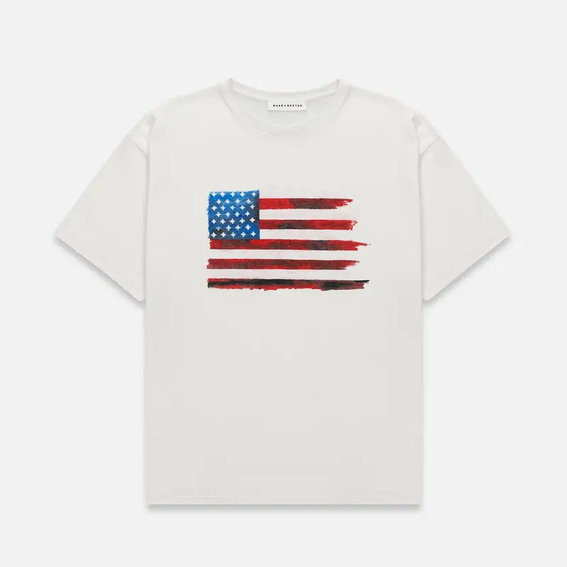 Duke American Flag Vintage White T-Shirt 1