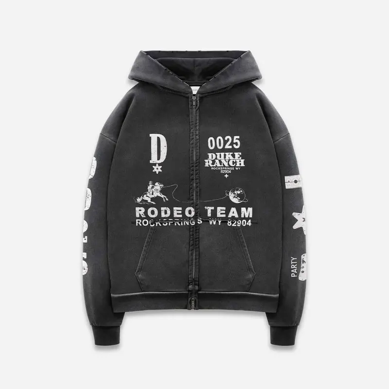 Duke Rodeo Team Vintage Black Zip Hoodie 1