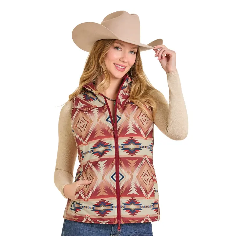 Dw98c06847 Panhandle Slim Powder River Outfitters Women's Reversible Quilted Vest 1