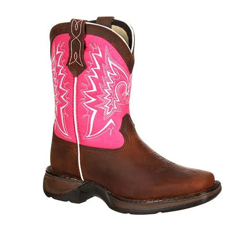Dwbt094 Lil' Durango Adolescent/Youth Let Love Fly Western Boot - Brown & Pink 1