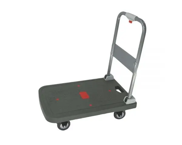 Dwc180 Flat Deck - 180 Kg Platform Trolley Push Button Folding Handle 1