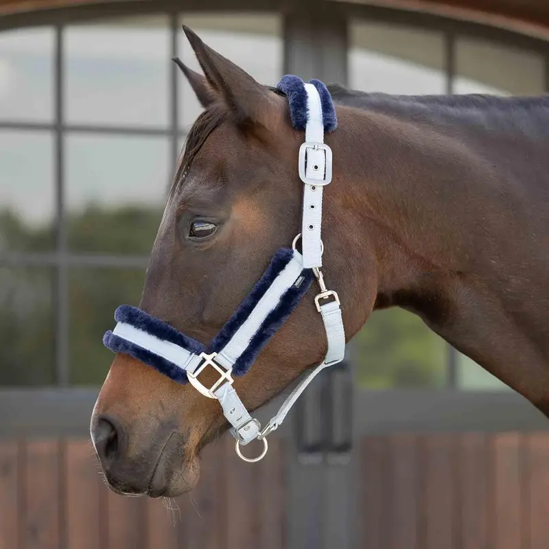 E22007-Swb/Nv Equinavia Valkyrie Ultra Fleece Breakaway Halter - Sweet Blue / Navy 1