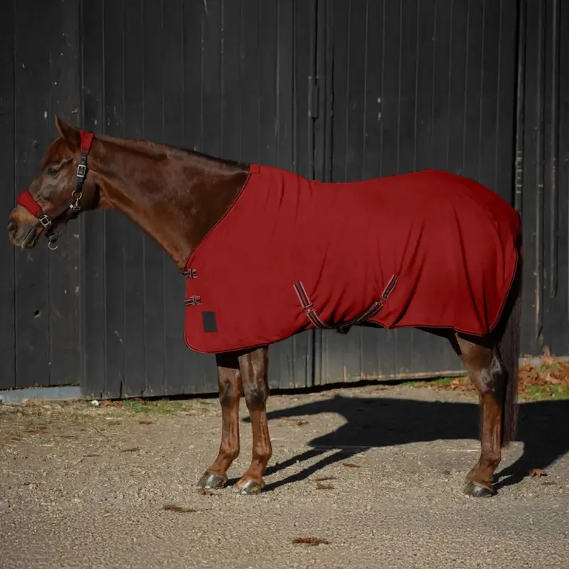 E24034-Ere/Bl Equinavia Norse Fleece Cooler - Equestrian Red/Black 1