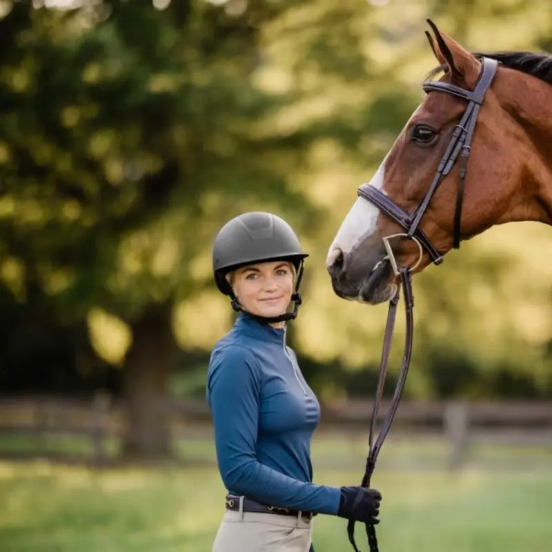 E30002-Bl/Bl Equinavia Crown Mips Equestrian Riding Helmet - Black/Black 1