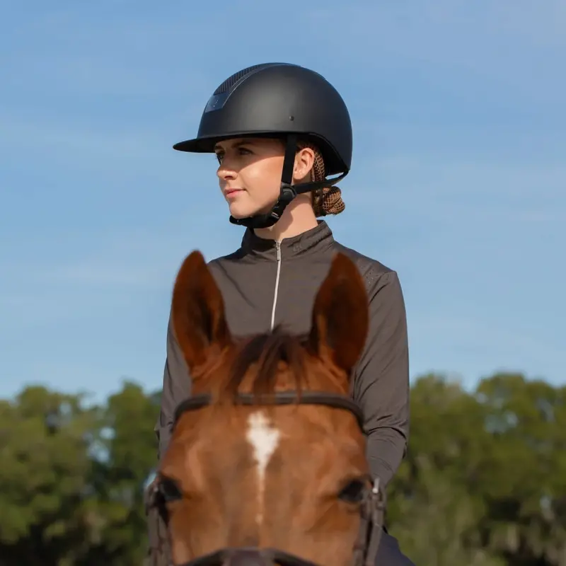 E30002-Bl/Gmg Equinavia Crown Mips Equestrian Riding Helmet - Black/Gunmetal 1