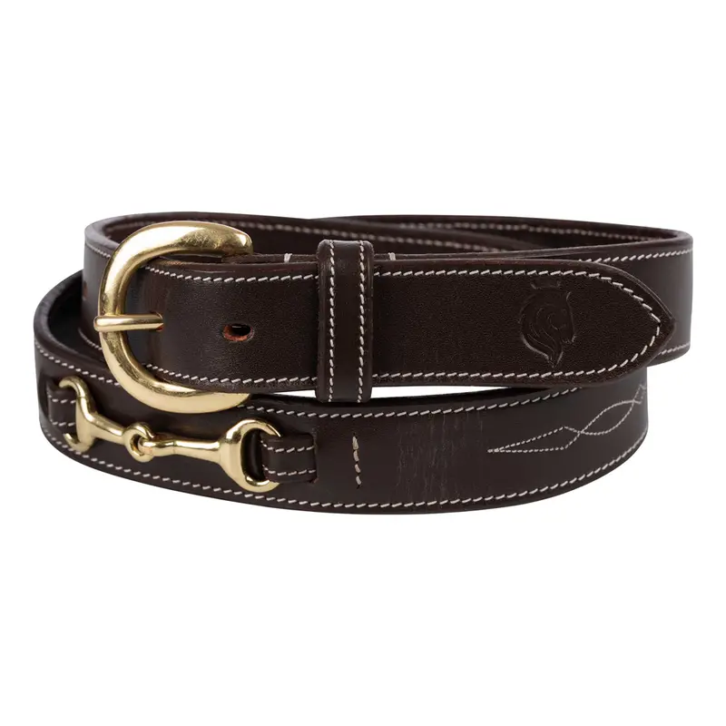 E31012-Br Equinavia Filippa Fancy Stitch Bit Belt - Brown 1
