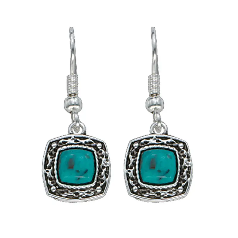Er1263 Montana Silversmiths Blue Earth Turquoise Drop Earrings 1