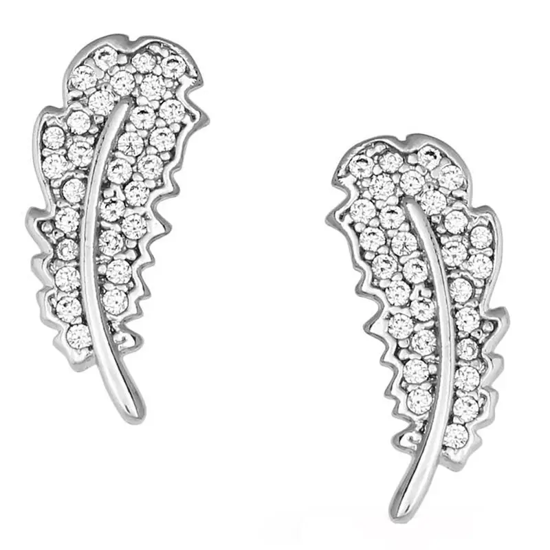 Er5020 Montana Silversmiths Small Smitten Feather Earrings 1