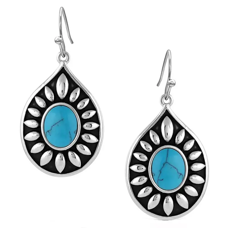 Er5130 Montana Silversmiths Beaming Turquoise Earrings 1
