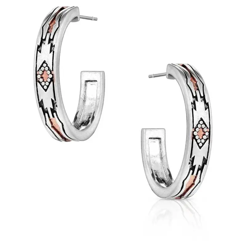 Er6114 Montana Silversmiths Western Sands Hoop Earrings 1