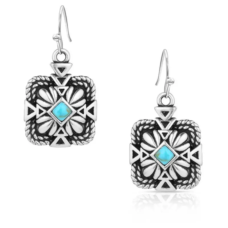 Er6116 Montana Silversmiths Desert Sage Turquoise Earrings 1