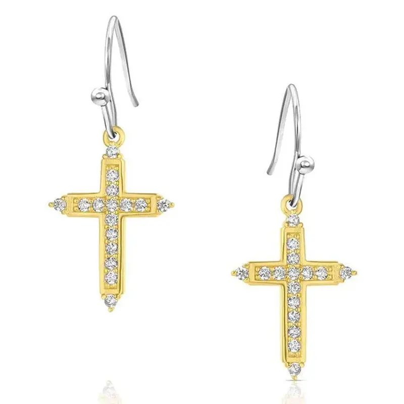 Er6318 Montana Silversmiths Dorado Cross Earrings 1
