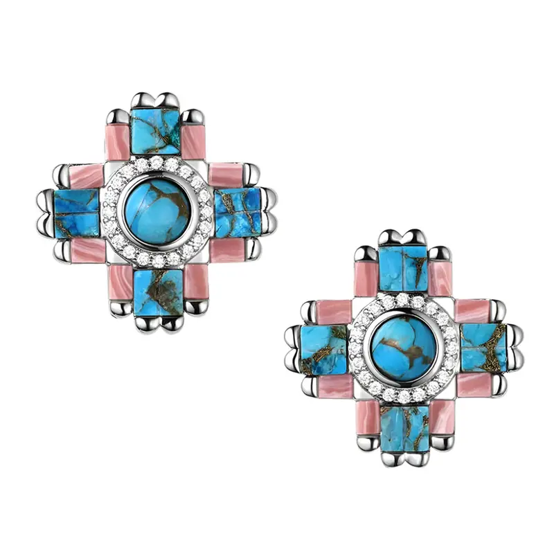 Er6323 Montana Silversmiths Turquoise Blush Earrings 1