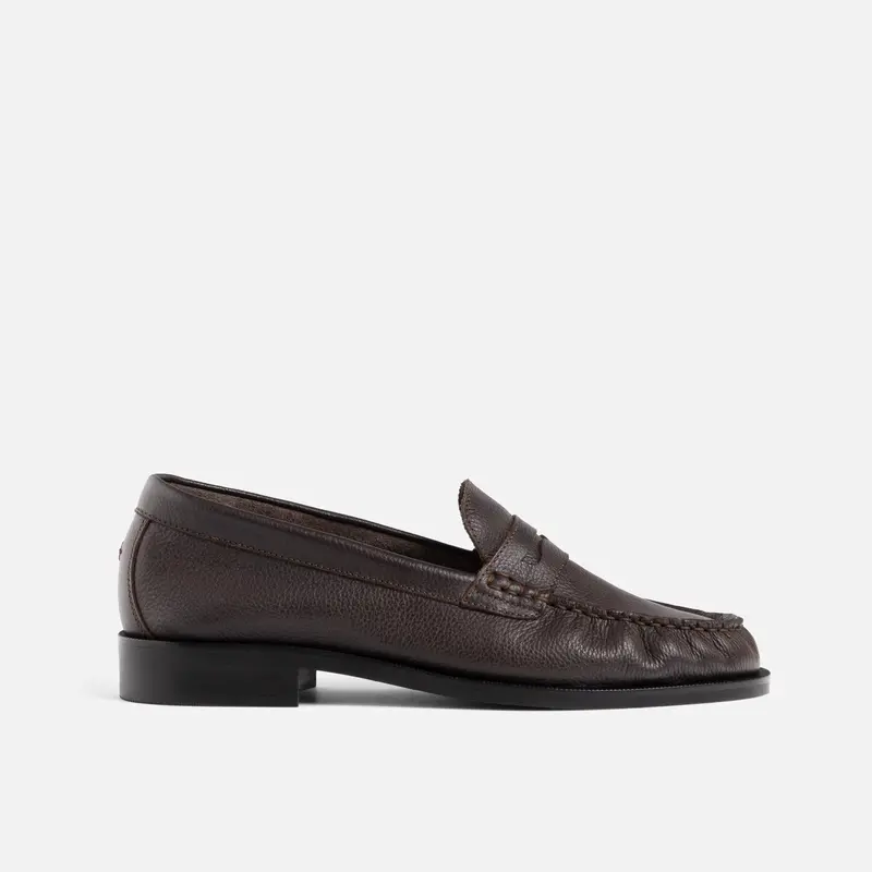 Ezra Brown Pebble Ruched Loafer - Women's 1