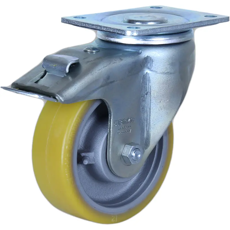 Gth150 - Lh-Gth150k-F1 750 Kg Swivel Plate Total Brake 150Mm Polyurethane 1