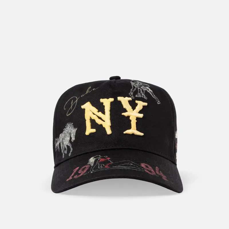 Hand-Painted Ny Black Cap 1