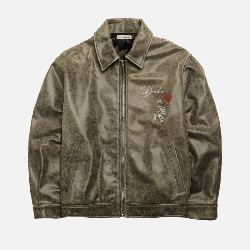 Hand-Painted Pin Up Hard To Get Washed Black Jacket 1