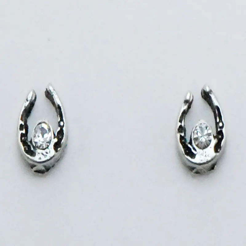Her1400 Finishing Touch Retro Silver Horseshoe W/Crystal Stone 1